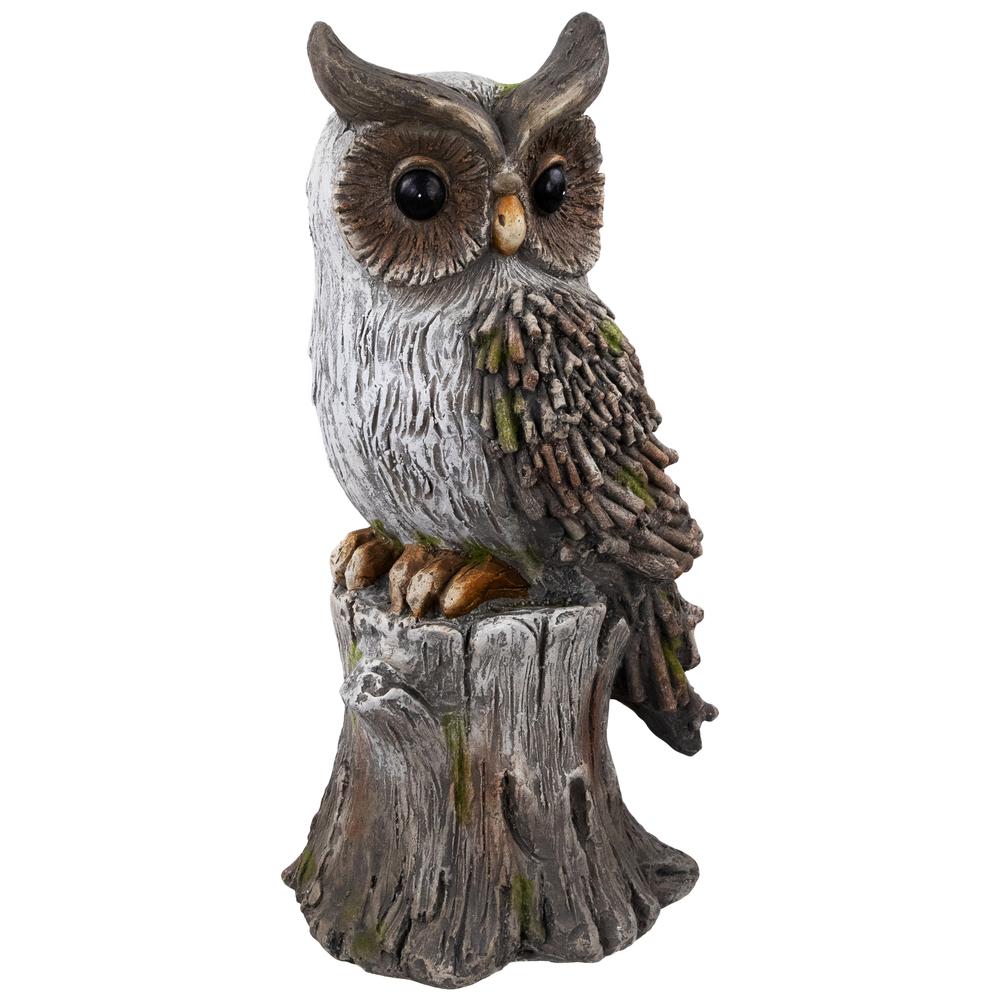 Perched Owl Outdoor Garden Statue - 17.75". Picture 2
