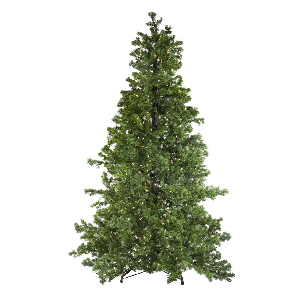 6.5' Pre-Lit Medium Layered Pine Instant Power Artificial Christmas Tree - Dual Color LED Lights. Picture 1