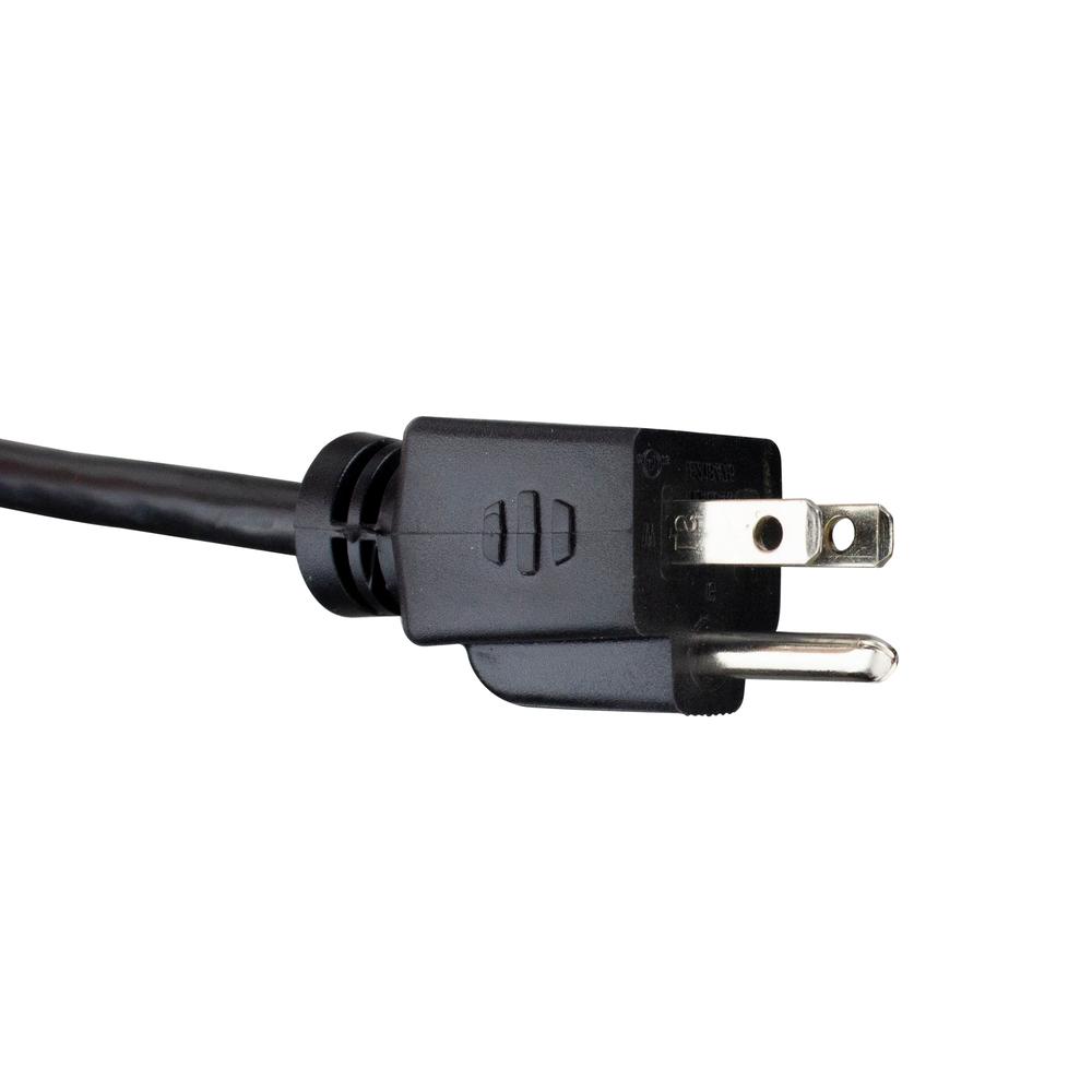 40' Black 3-Prong Medium Duty Commercial Extension Power Cord. Picture 2