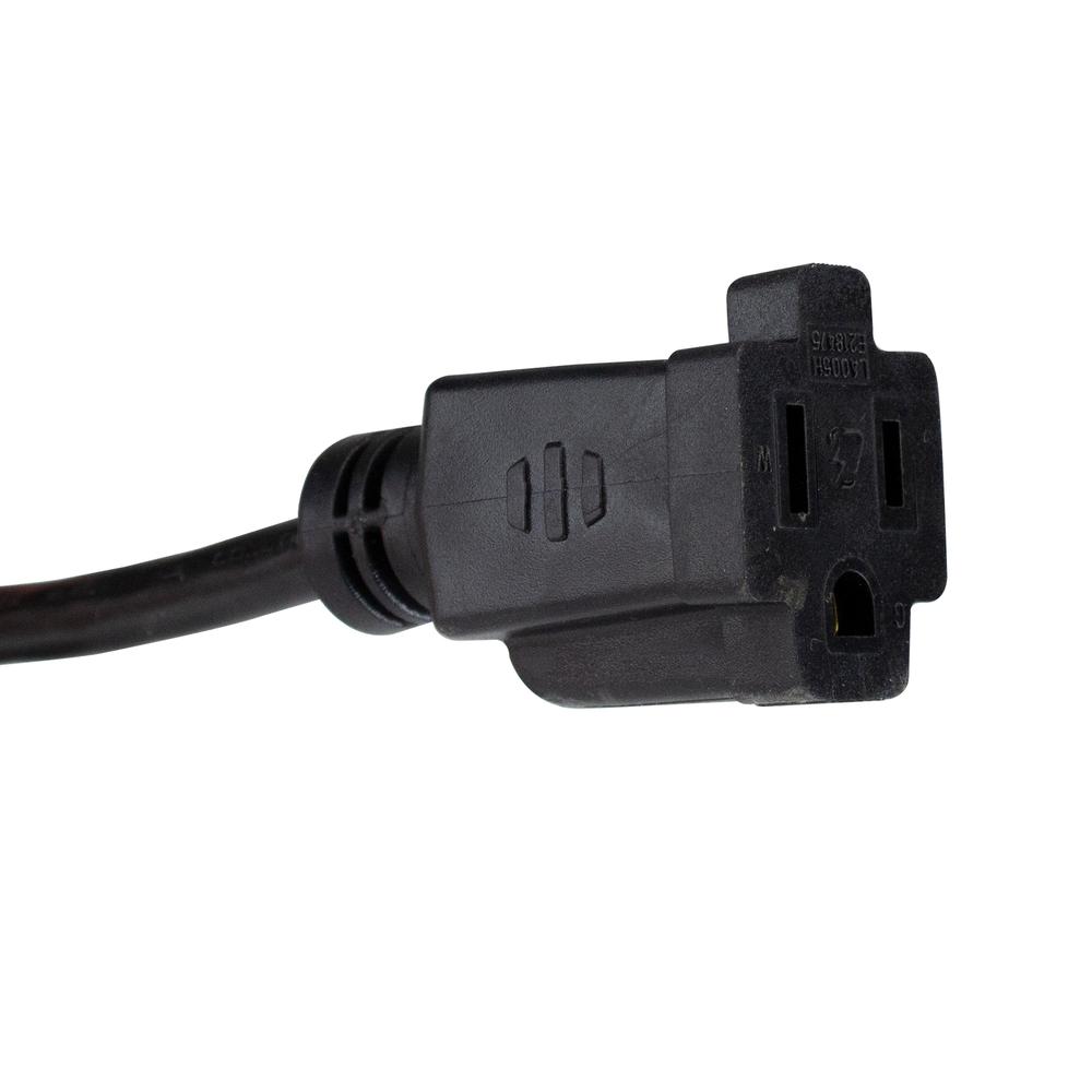 40' Black 3-Prong Medium Duty Commercial Extension Power Cord. Picture 3