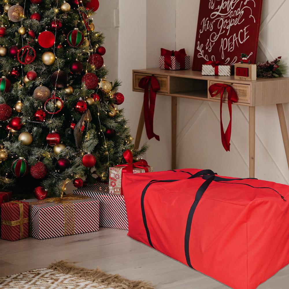 Large Red Christmas Holiday Storage Bag. Picture 6