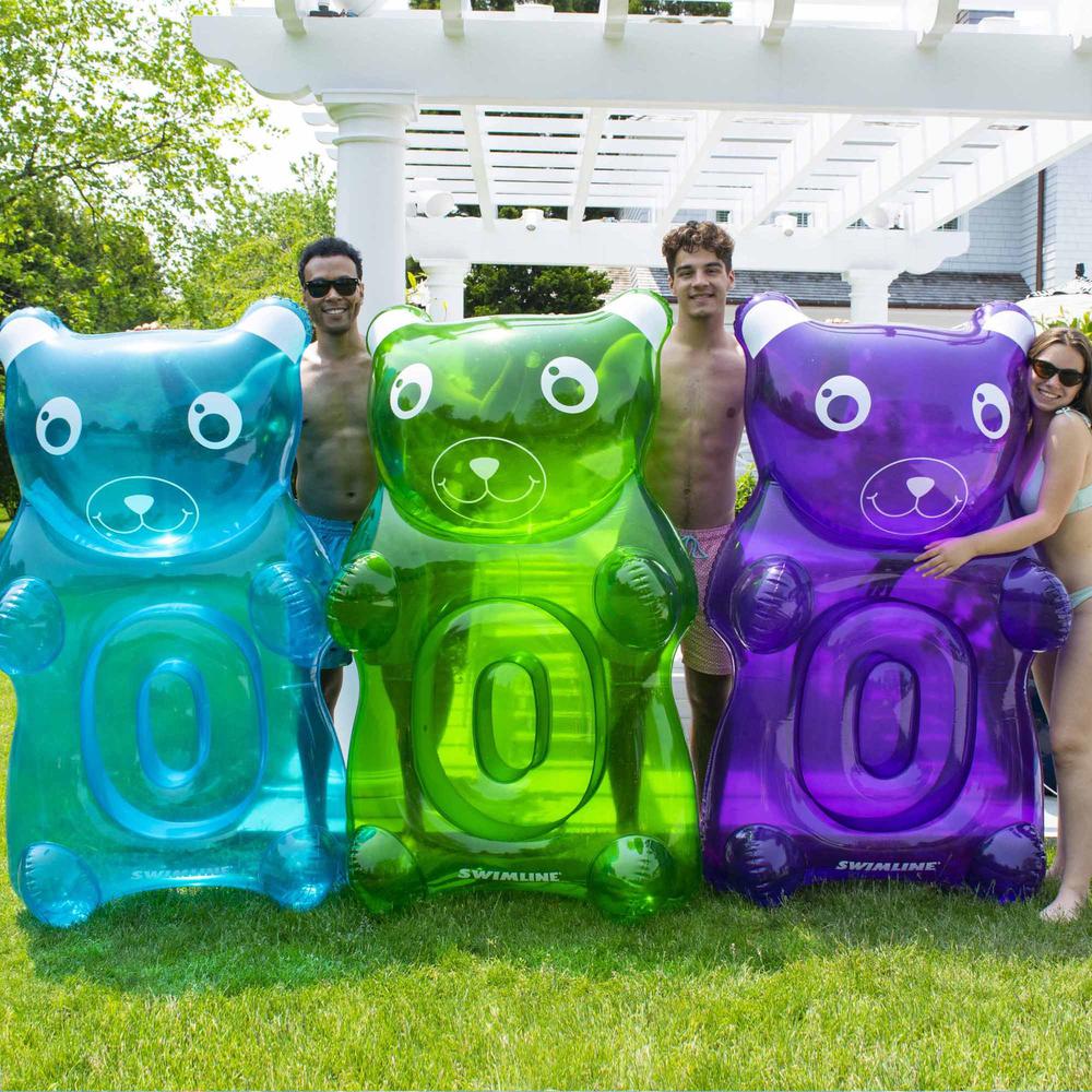 60" Green Gummy Bear Swimming Pool Float. Picture 3