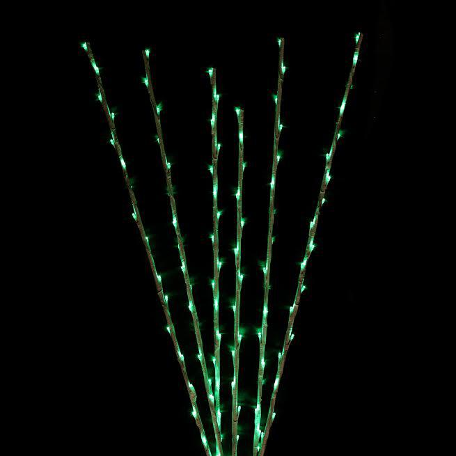 Set of 6 Enchanted Garden LED Green Lighted Branch Sprays 6'. Picture 2