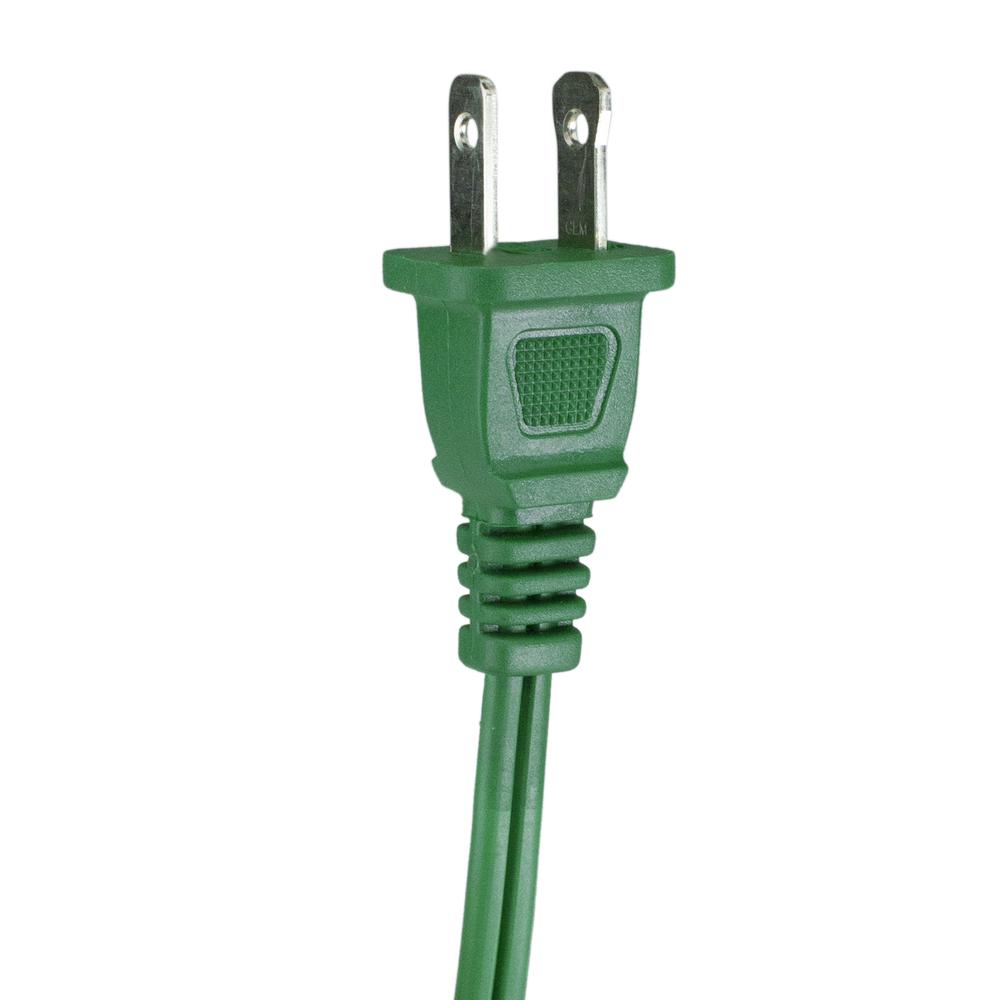 9' Green Indoor Power Extension Cord with 3-Outlets and Safety Lock. Picture 6