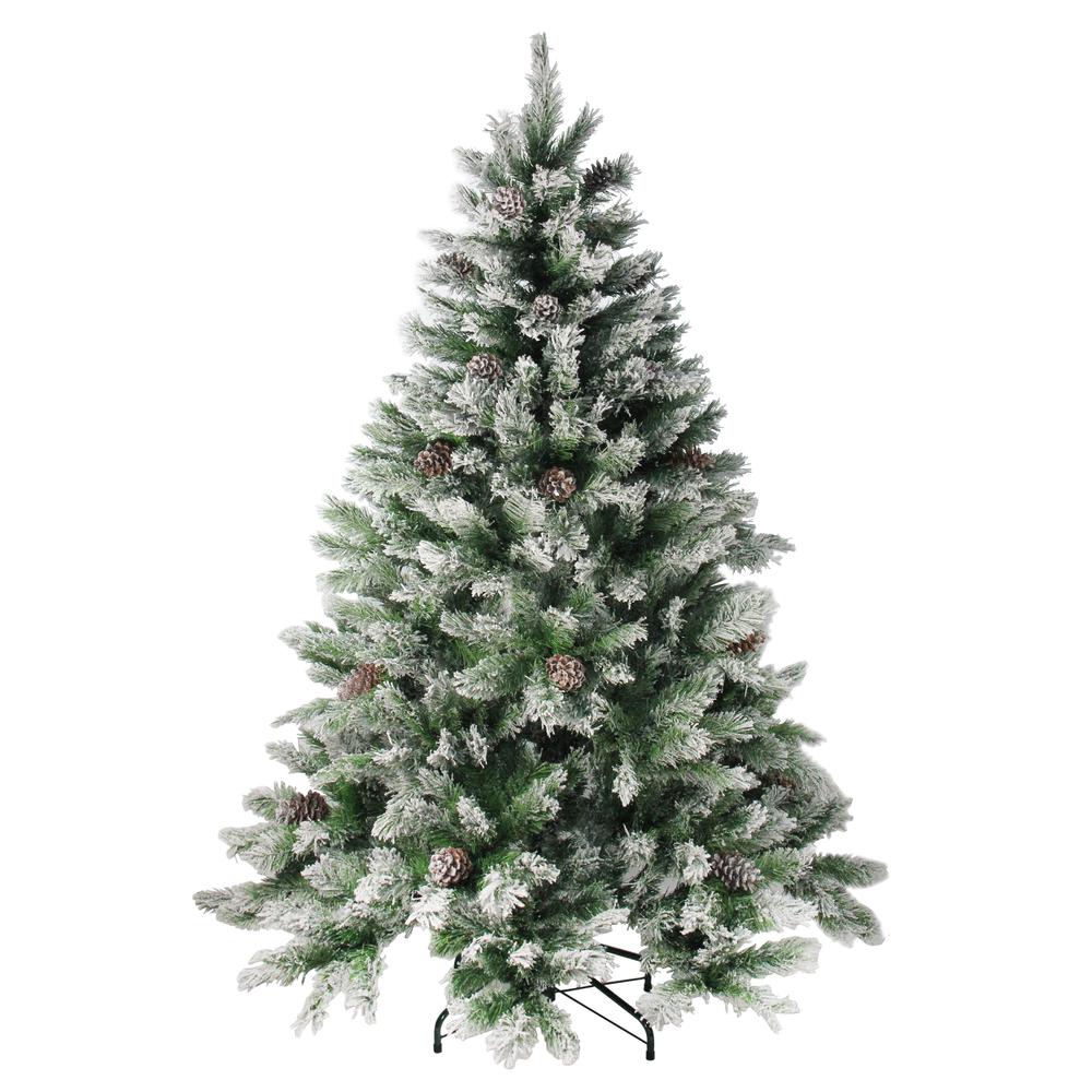 7' Flocked Angel Pine Artificial Christmas Tree - Unlit. Picture 1
