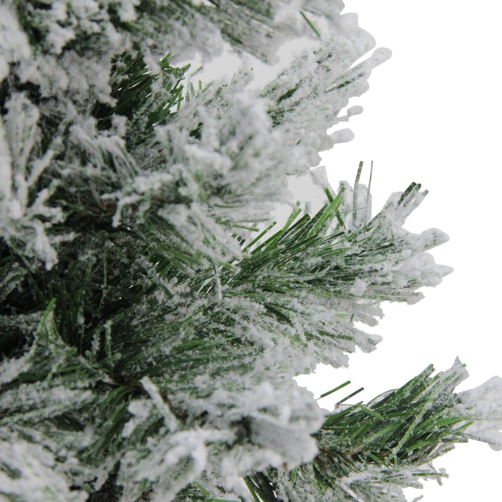 18" Flocked Pine Medium Artificial Christmas Tree in Burlap Base - Unlit. Picture 3