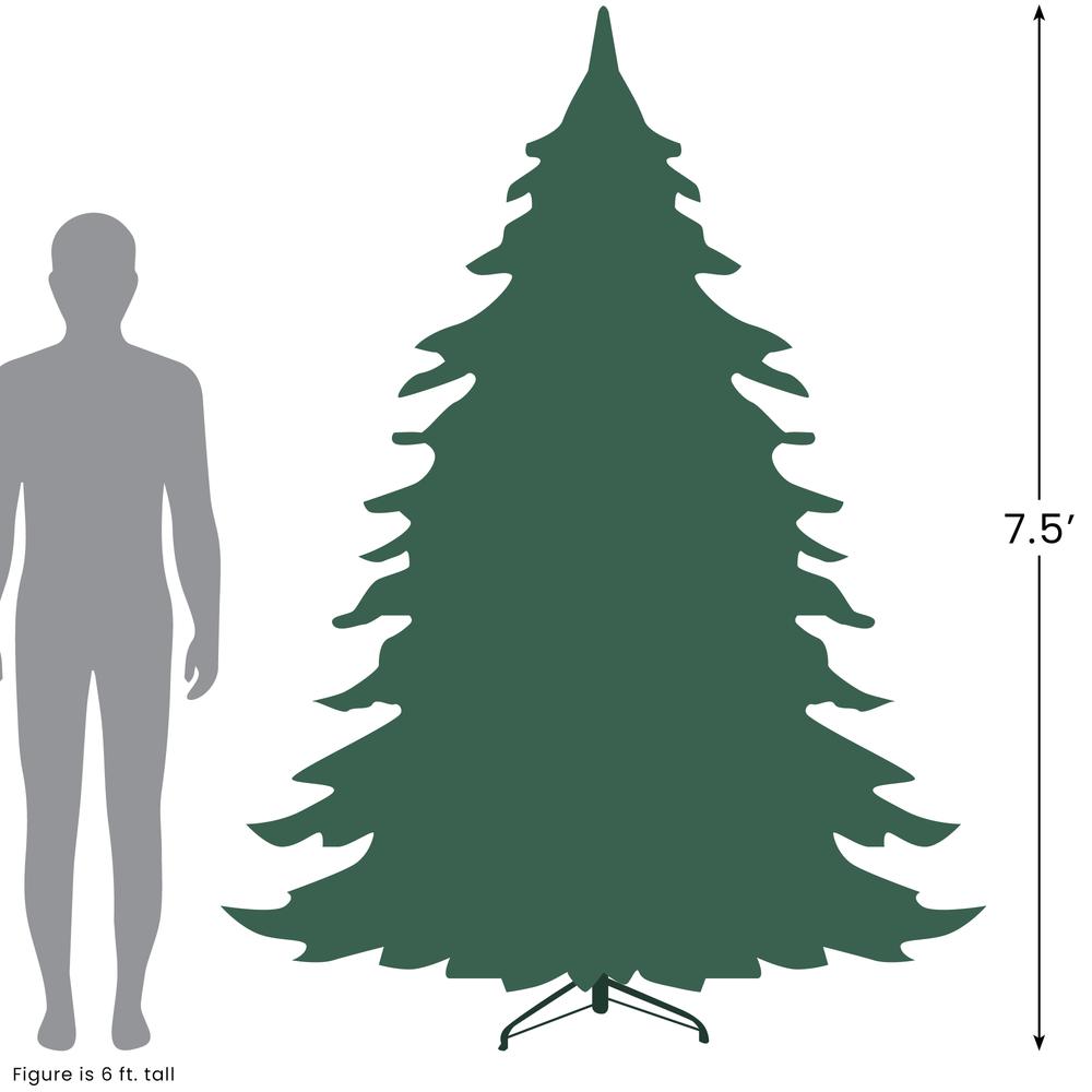 Green Slim Washington Frasier Fir Artificial Christmas Tree - Unlit - 7.5'. Picture 7