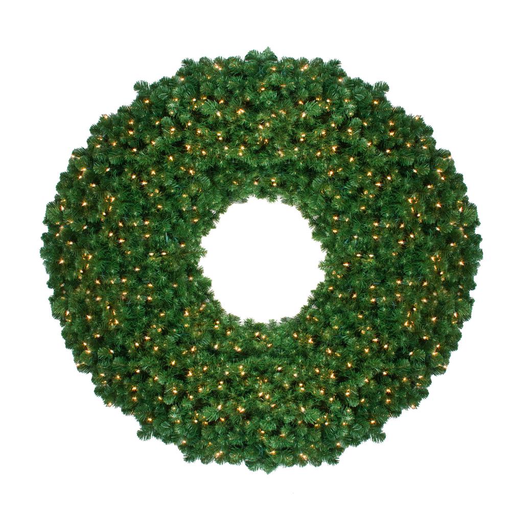 48" Pre-Lit Olympia Pine Artificial Christmas Wreath - Warm White Lights. Picture 1