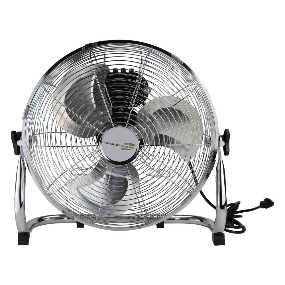 14" Silver Colored Three Speed Adjustable Tilt Portable Floor Fan. Picture 1