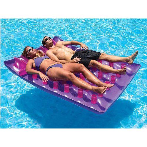 Inflatable Purple Water Sports Double Swimming Pool Mat Float  78-Inch. Picture 3