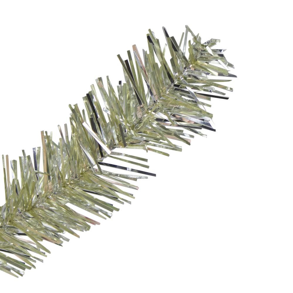 4.5' Soft Metallic Champagne Artificial Tinsel Christmas Tree - Clear Lights. Picture 2