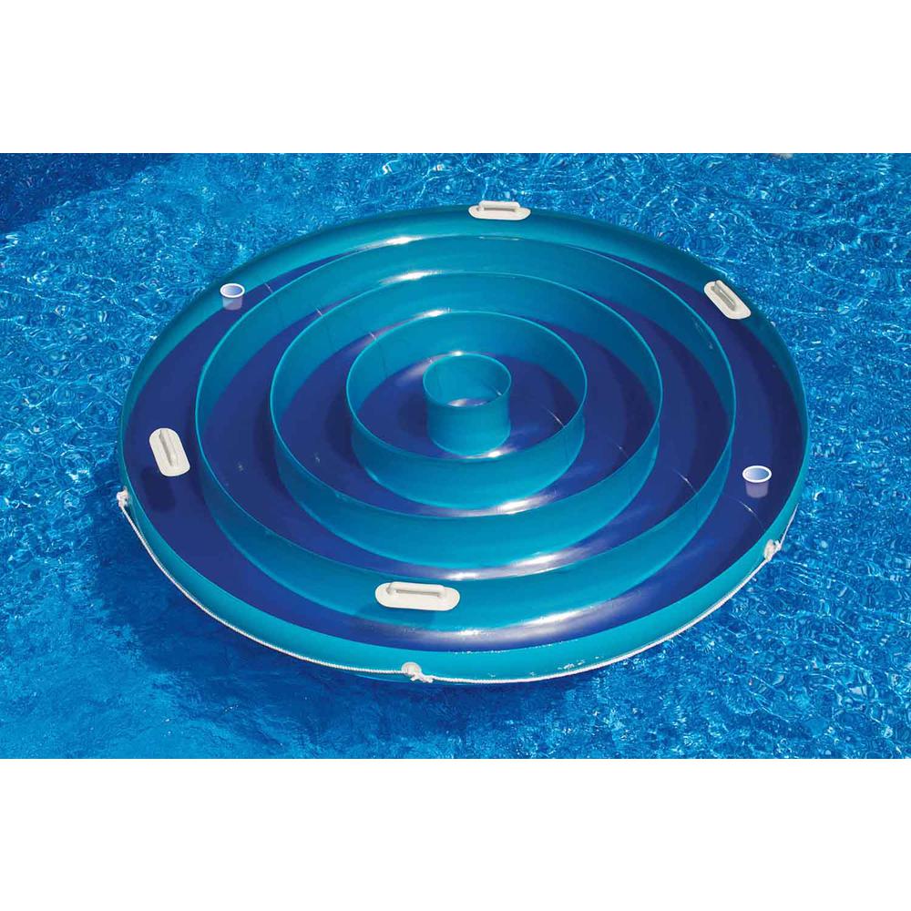 84"-Inch Solstice Inflatable Round Jumbo Island Swimming Pool Raft Lounger. Picture 2