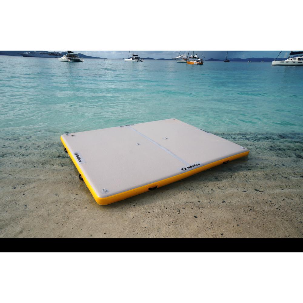 8-FT Inflatable White and Yellow Private Solstice Drop Stitch Lake Dock. Picture 2