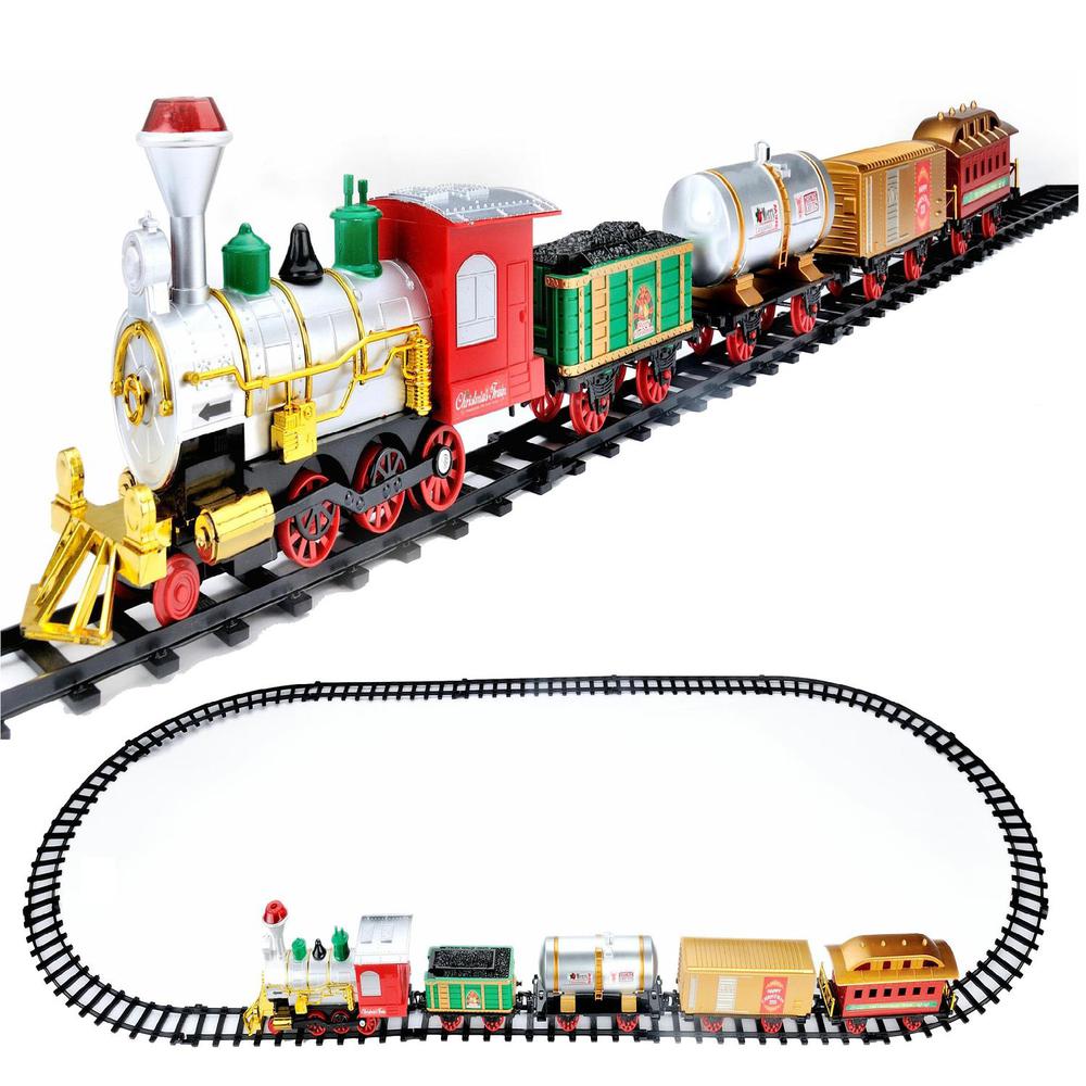 17-Piece Battery Operated Lighted and Animated Christmas Express Train Set with Sound. Picture 4