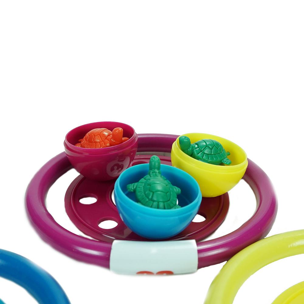 Set of 3 Colored Ring Disc and Turtle Egg Dive Game Combo Pool Toys 5.75". Picture 3