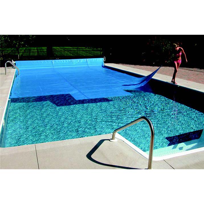 Blue Oval Heat Wave Solar Blanket Swimming Pool Cover 18' x 34'. The main picture.