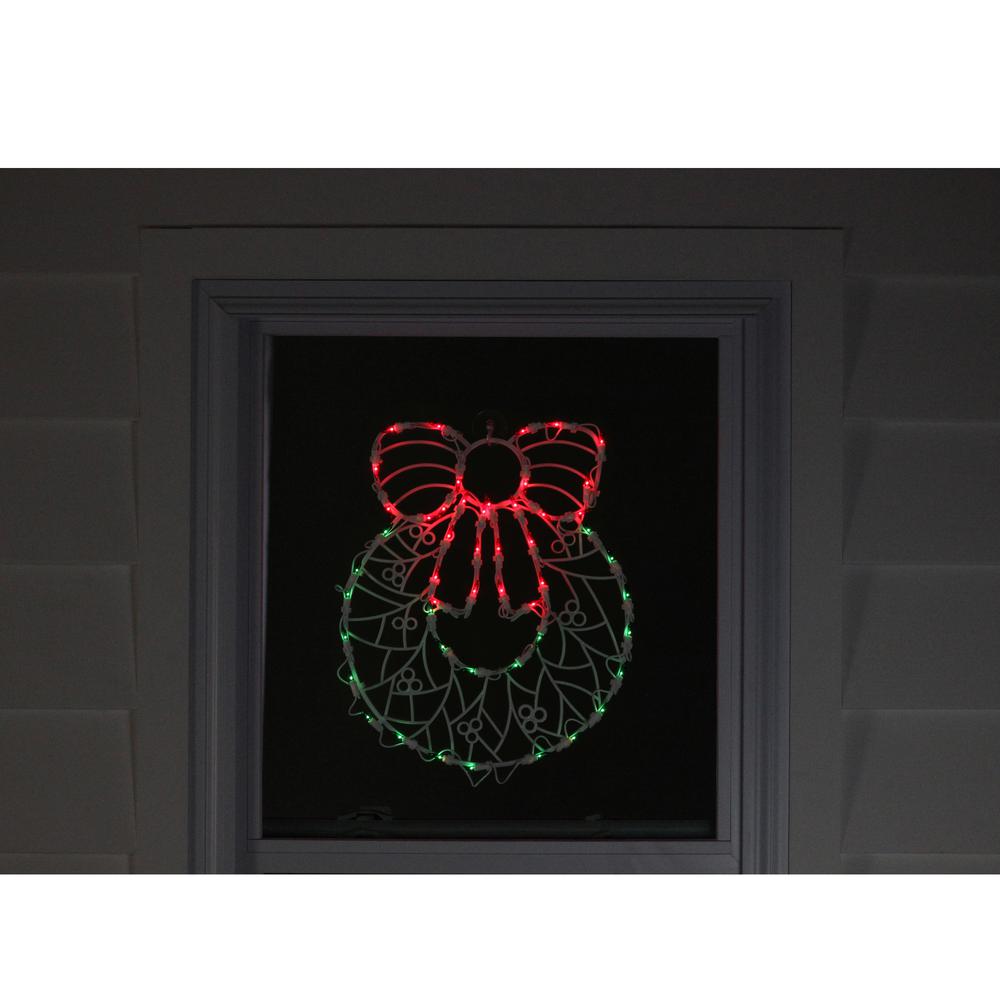 16" Lighted Wreath Christmas Window Silhouette Decoration. Picture 3