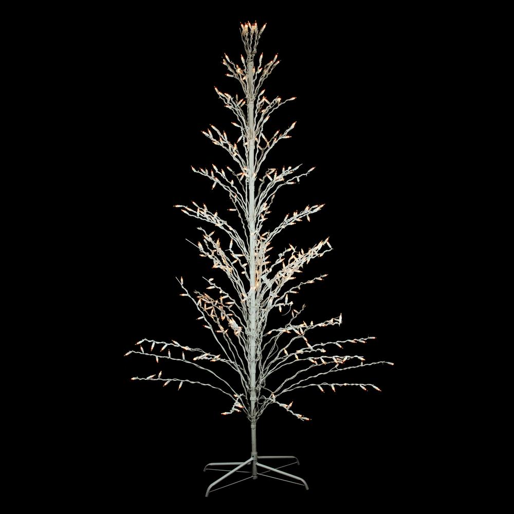 4' White Lighted Christmas Cascade Twig Tree Outdoor Decoration - Clear Lights. Picture 1
