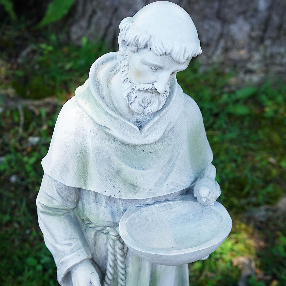 23" Religious St. Francis of Assisi Bird Feeder Outdoor Garden Statue. Picture 3
