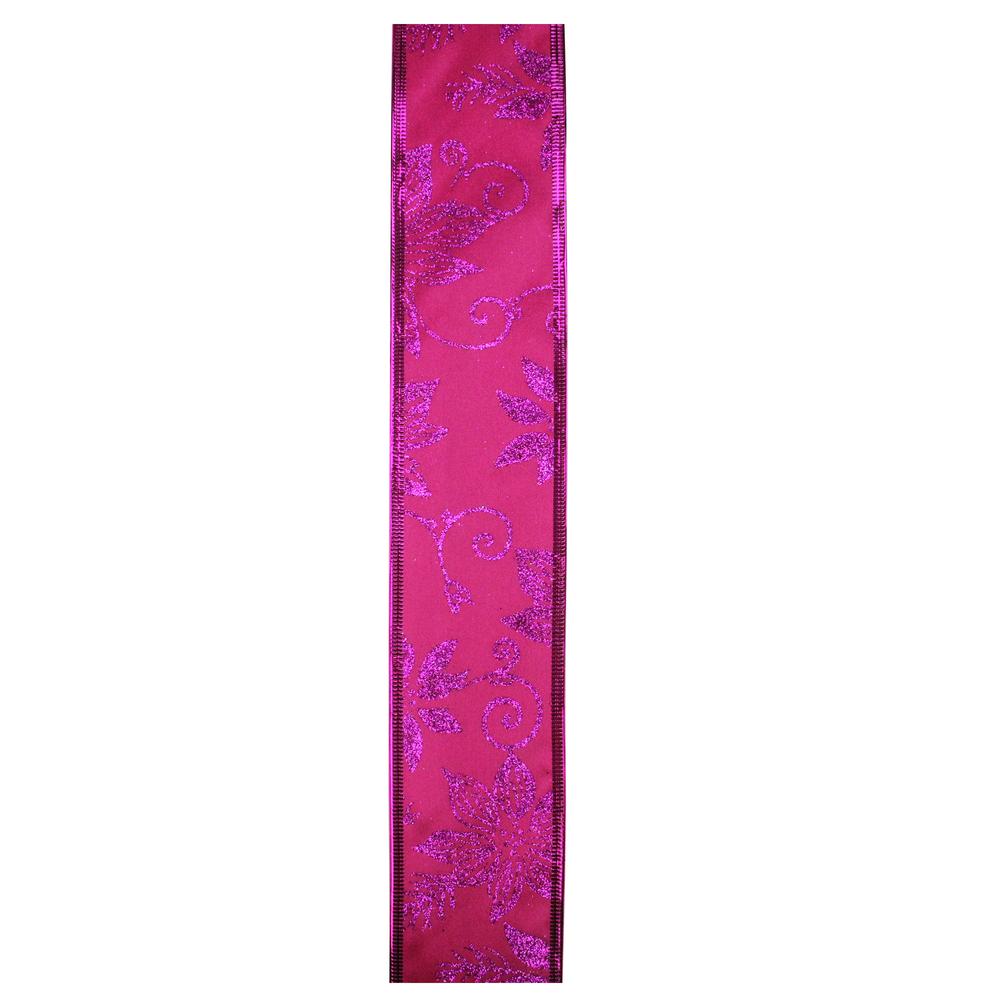 Club Pack of 12 Shimmering Pink and Purple Wired Christmas Craft Ribbons 2.5" x 120 Yards. Picture 2
