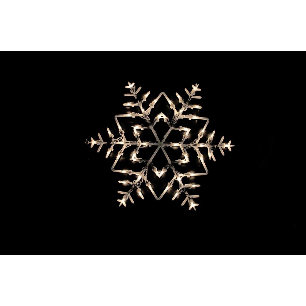 13.5" Lighted Snowflake Christmas Window Silhouette Decoration. Picture 2