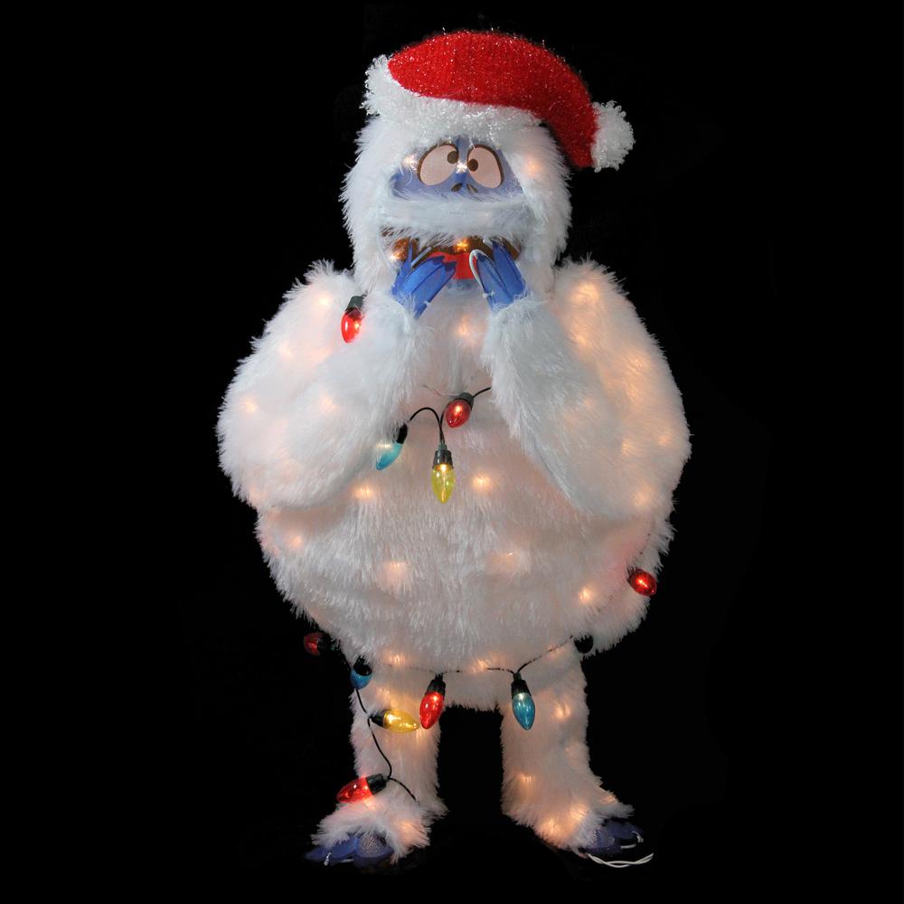 32" White and Blue Lighted Bumble Outdoor Christmas Decor. Picture 2