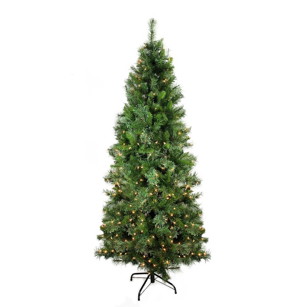 7.5 ft Pre-Lit Medium Mixed Cashmere Pine Artificial Christmas Tree - Clear Lights. Picture 1