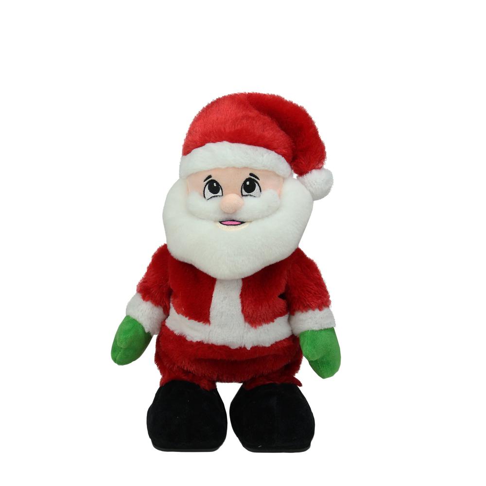 12" Animated Tickle 'n Laugh Santa Claus Plush Christmas Figure. Picture 1