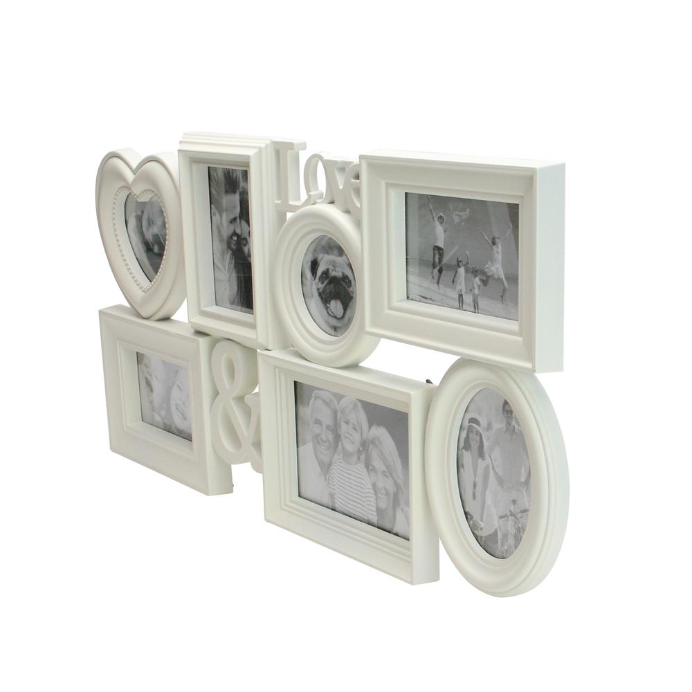 26.5" White Multi-Sized Love Collage Picture Frame Wall Decor. Picture 2
