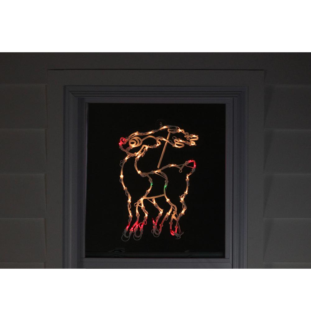 18" - Lighted Reindeer Christmas Window Silhouette Decoration. Picture 3