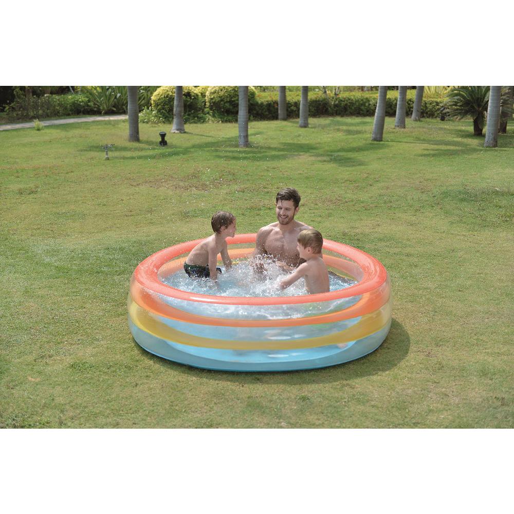 6.5' Inflatable Multi Color 3 Ring Transparent Swimming Pool. Picture 3