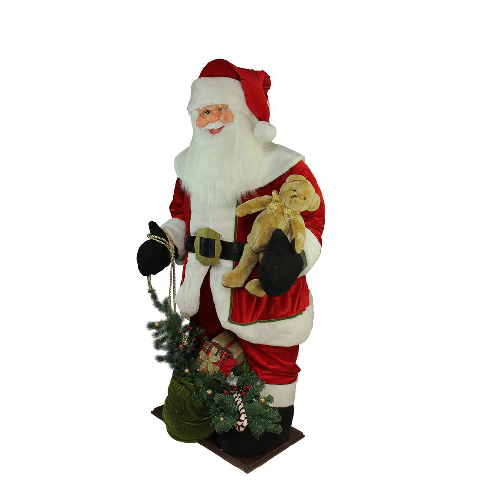 6' LED Lighted Musical Santa Claus with Gift Bag Christmas Inflatable Figurine. Picture 2
