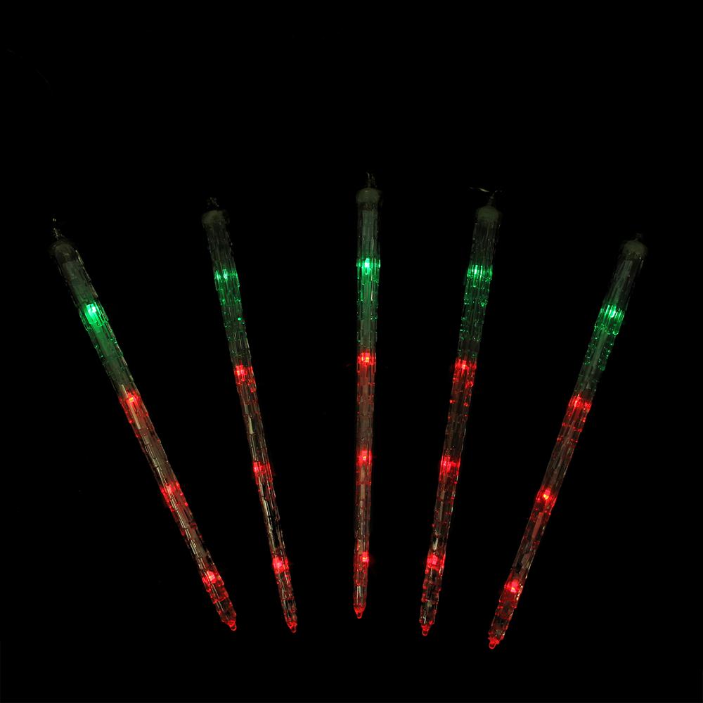 5 Multi Color Dripping Transparent Icicle Christmas Light Tubes - 13 ft Clear Wire. Picture 2