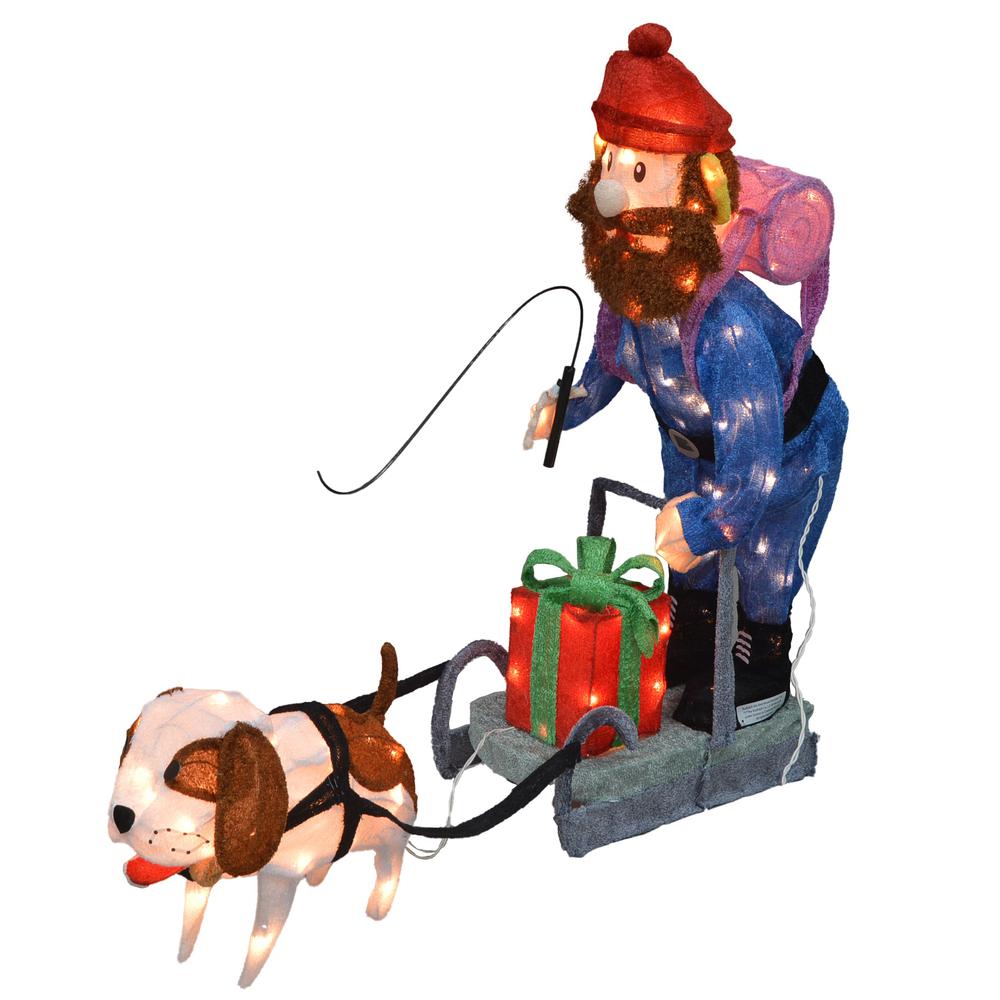 34" Lighted Yukon Cornelius on Dog Sled 3-D Outdoor Christmas Decoration. Picture 1