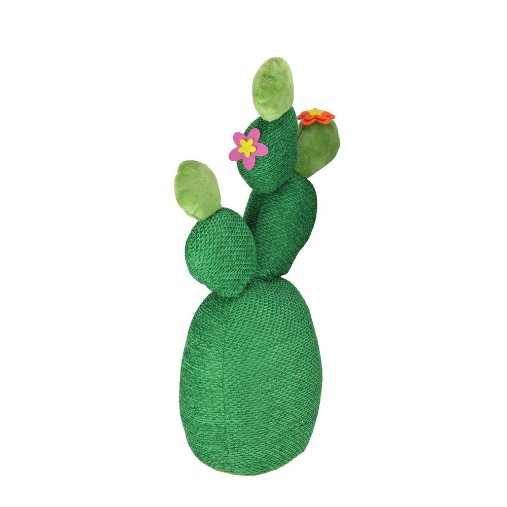 15" Green Artificial Plush Cactus Plant Tabletop Decor. Picture 2