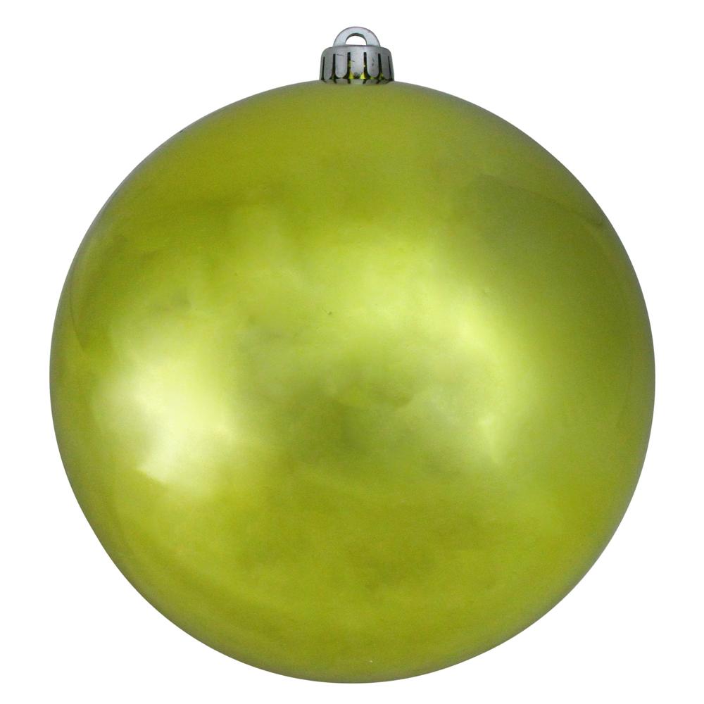 Shiny Kiwi Green UV Resistant Shatterproof Christmas Ball Ornament 8" (200mm). Picture 1