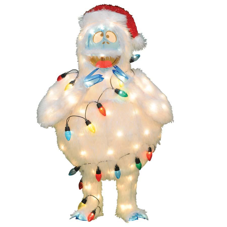 32" White and Blue Lighted Bumble Outdoor Christmas Decor. Picture 3