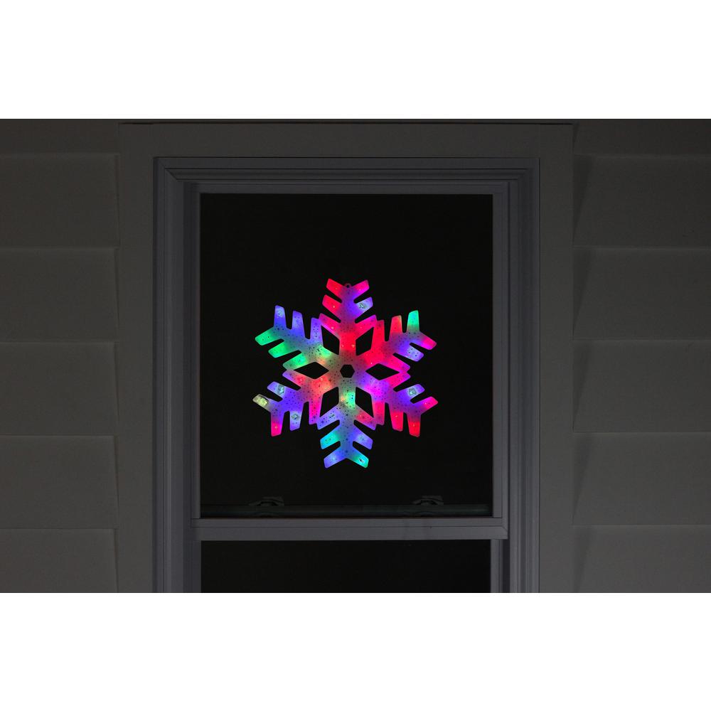 15" LED Color Changing Christmas Snowflake Window Silhouette. Picture 2