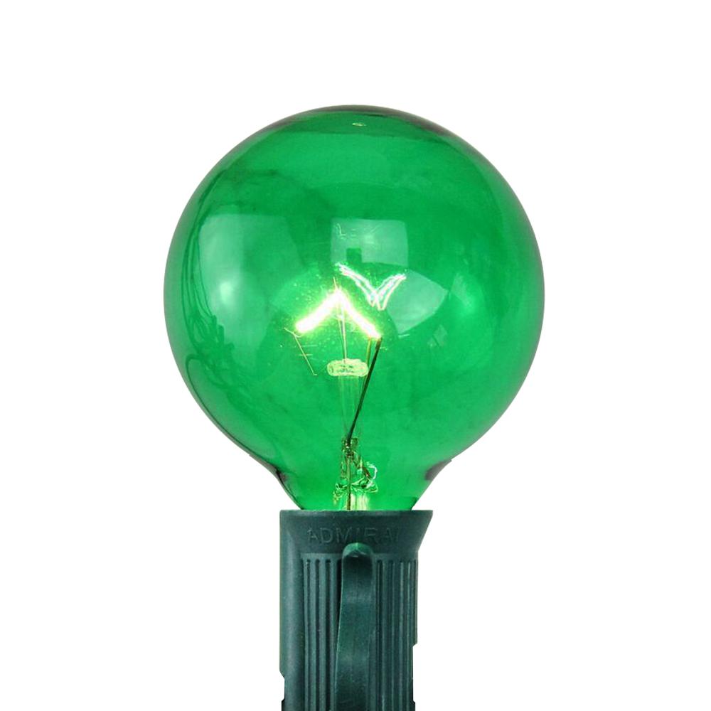 Pack of 25 Incandescent G50 Green Christmas Replacement Bulbs. Picture 2