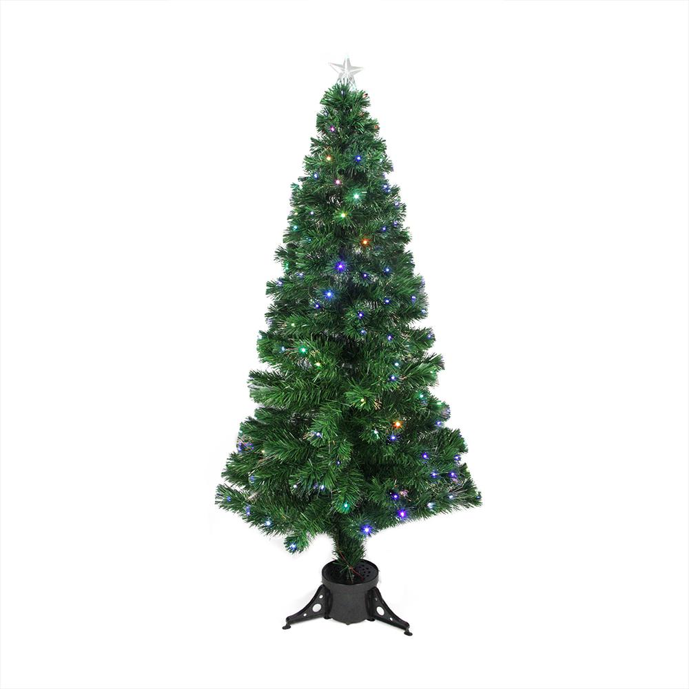 6' Pre-Lit LED Color Changing Fiber Optic Christmas Tree with Star Tree Topper. The main picture.