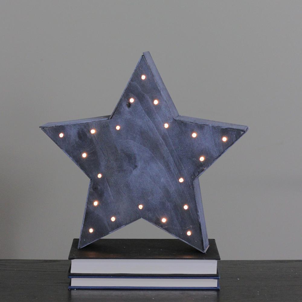 9.75" Lighted Gray 5 Point Star Christmas Decoration. Picture 3