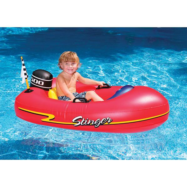 48-Inch Inflatable Red and Black Stinger Speedboat Swimming Pool Raft. Picture 3
