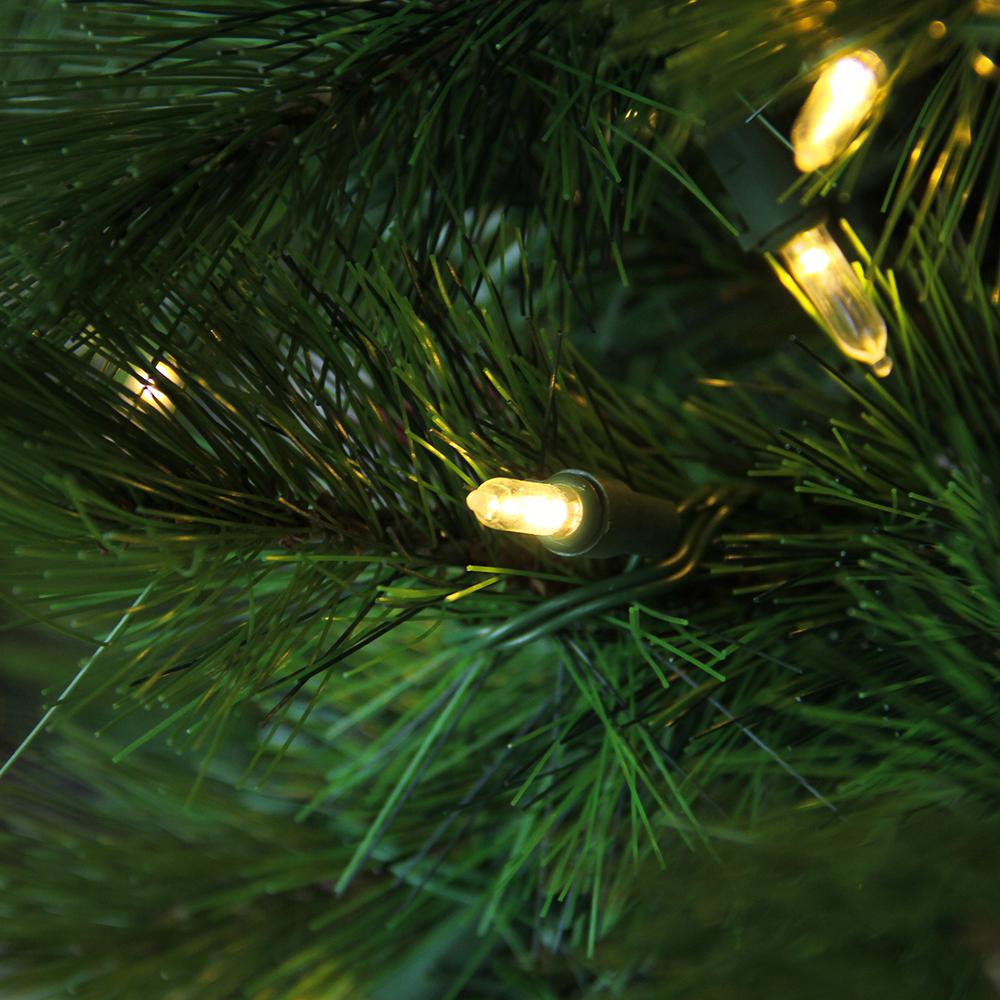 7' Pre-Lit Slim Mount Beacon Pine Artificial Christmas Tree - Multicolor LED Lights. Picture 3