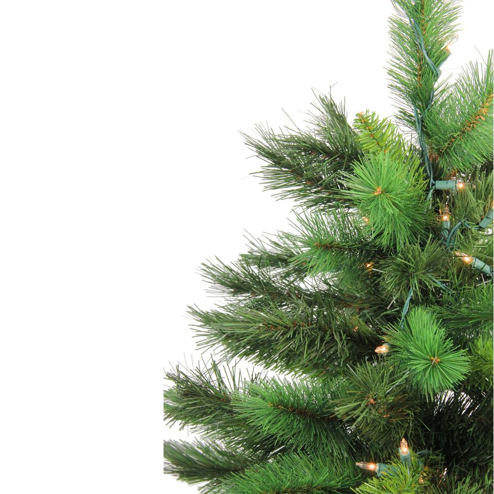 3' Pre-Lit Potted New Carolina Spruce Medium Artificial Christmas Tree - Clear Lights. Picture 3