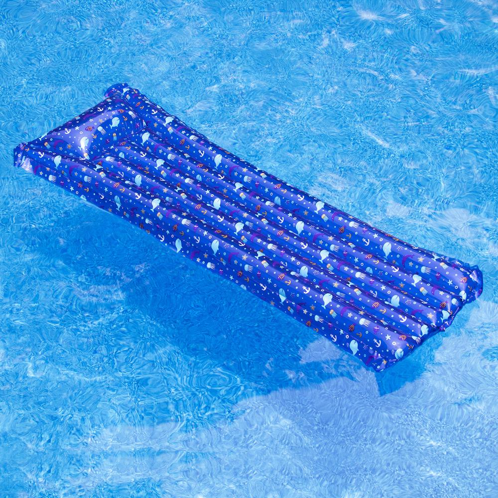 72'' Blue Aquatic Marine Animals Inflatable Pool Raft. Picture 2