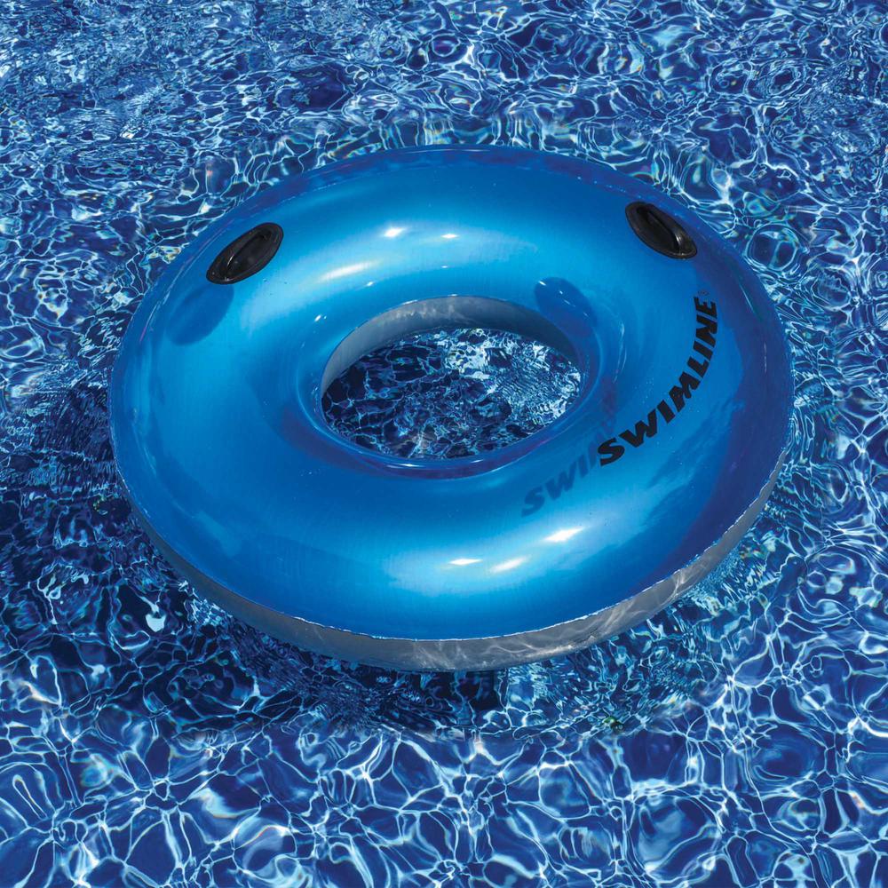 Blue Swimming Pool Water Park Style Inflatable Handle Ring. Picture 2