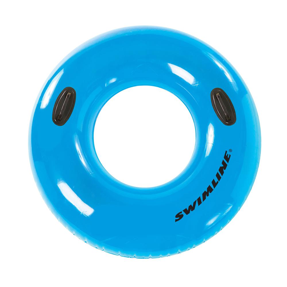 Blue Swimming Pool Water Park Style Inflatable Handle Ring. Picture 1