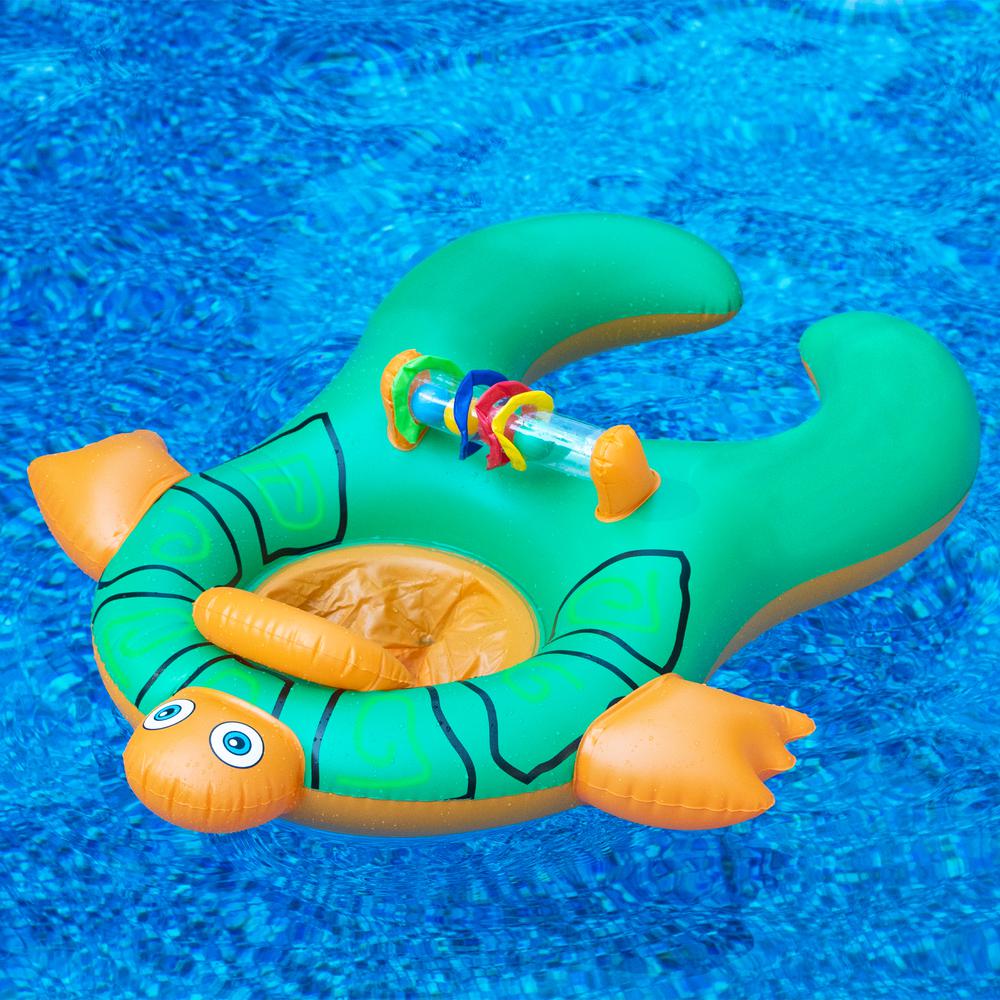 40" Inflatable Turtle Baby and Mom Swimming Pool Seat. Picture 3