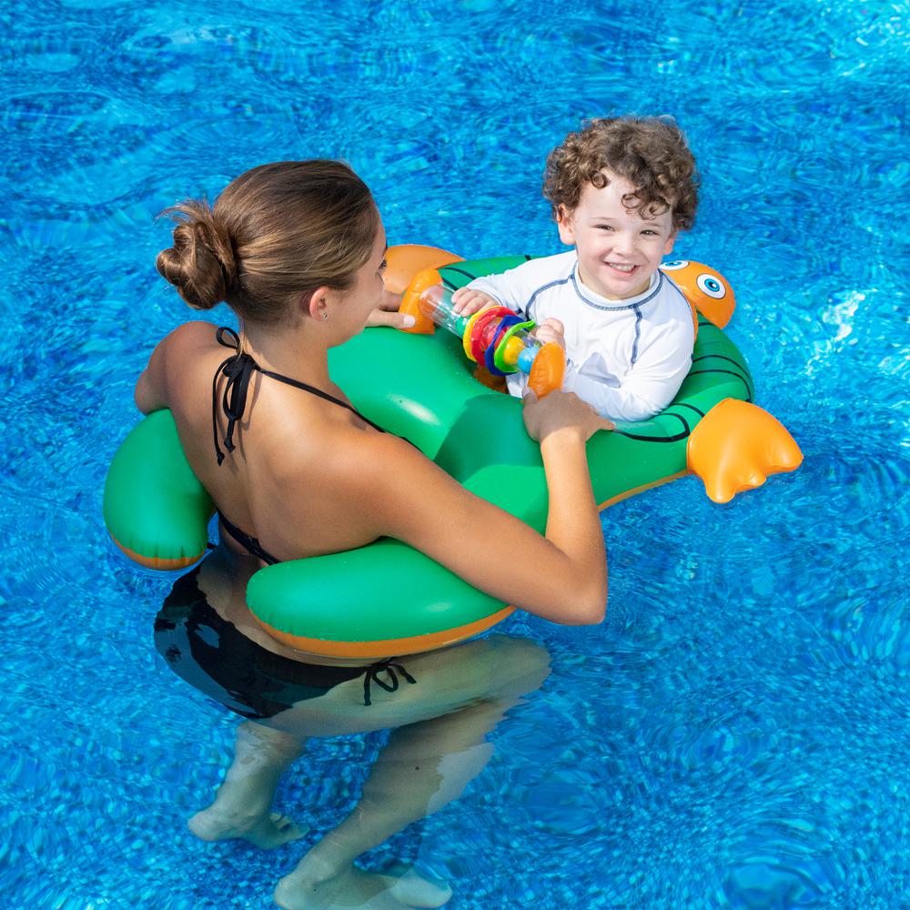40" Inflatable Turtle Baby and Mom Swimming Pool Seat. Picture 2