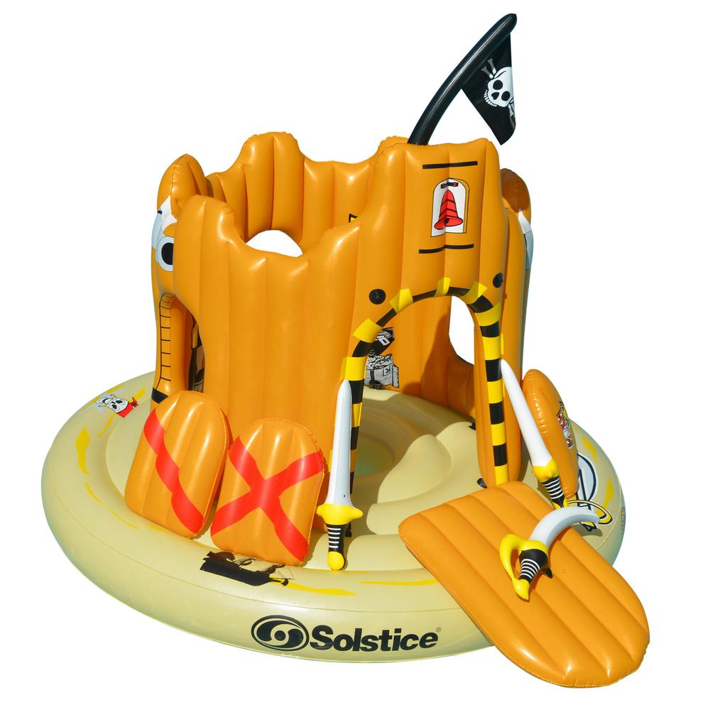 Inflatable Orange Pirate Castle Adventure Swimming Float  82-Inch. Picture 1